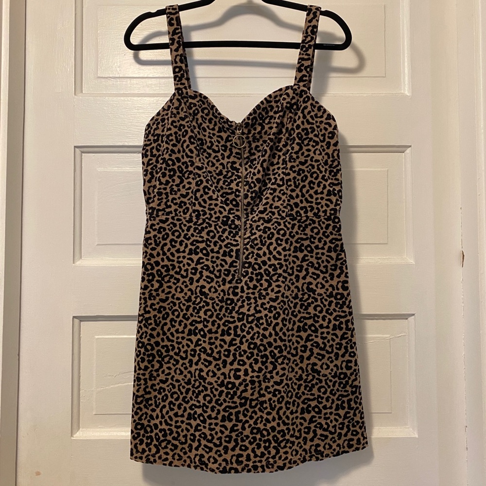 Corduroy Leopard Mini Dress